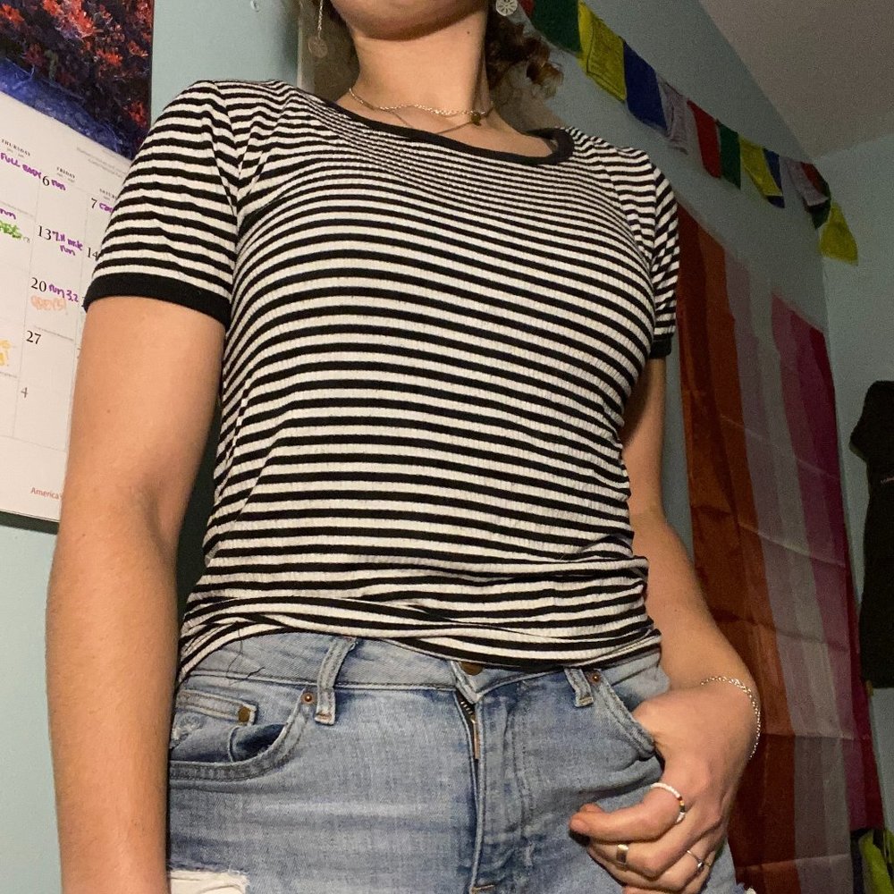 Black and White Stripped Tee